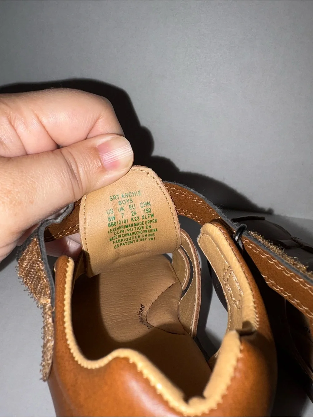 Stride Rite Tan Brown Kids Closed-Toe Fisherman Sandals
